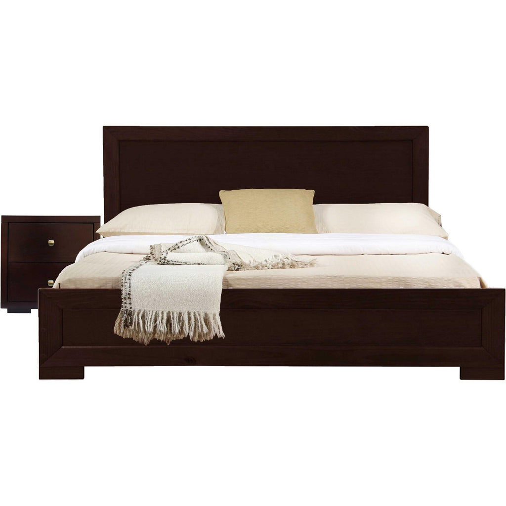 Moma Espresso Wood Platform Twin Bed With Nightstand - 99fab 