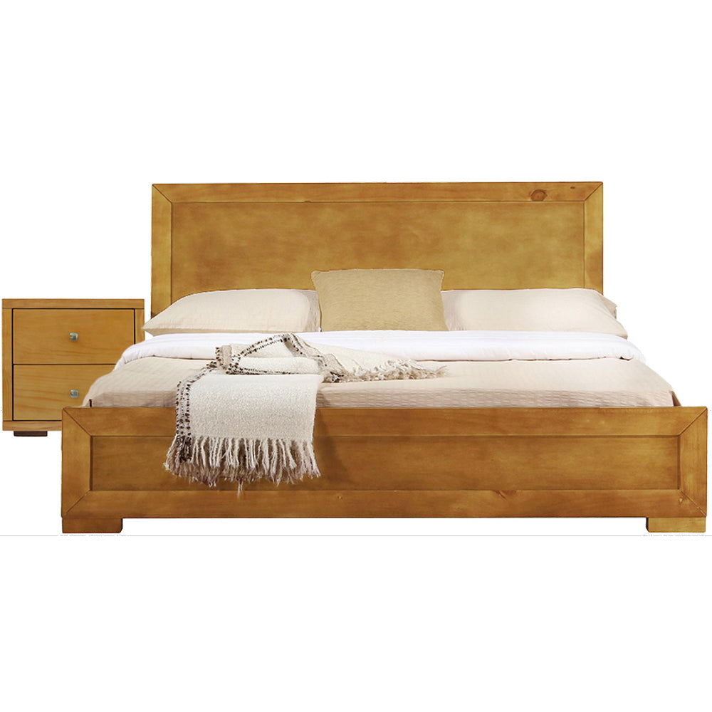 Moma Oak Wood Platform Full Bed With Nightstand - 99fab 