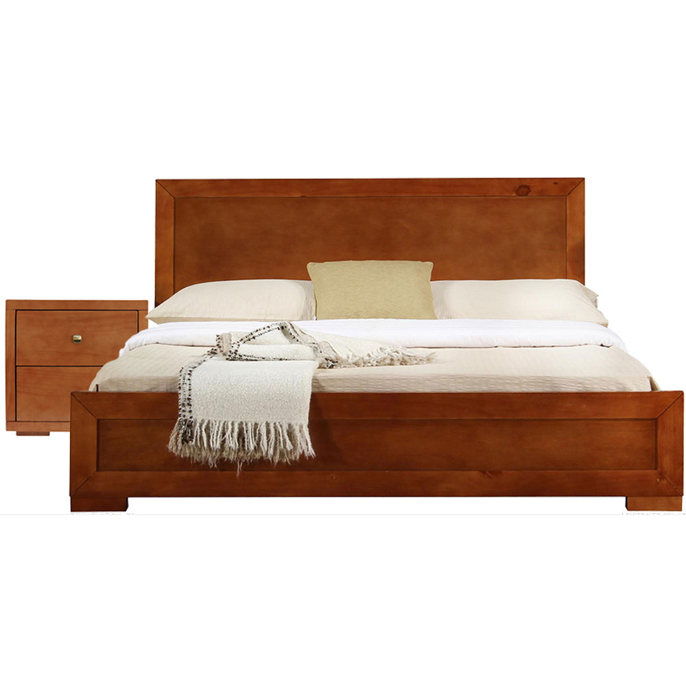 Moma Cherry Wood Platform Full Bed With Nightstand - 99fab 