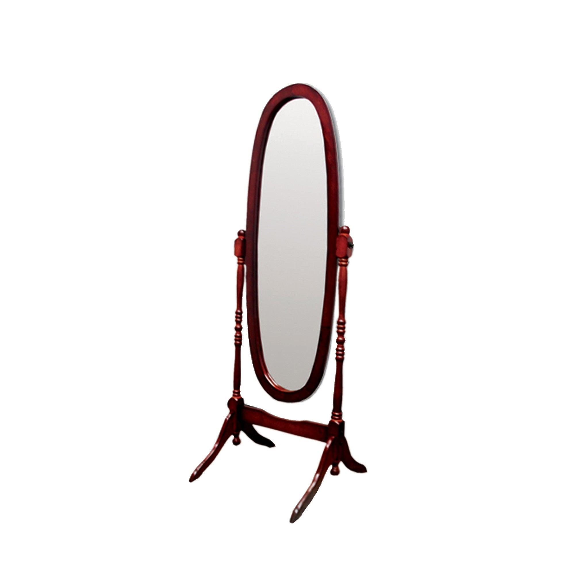 59" Painted Oval Cheval Standing Mirror Freestanding With Frame