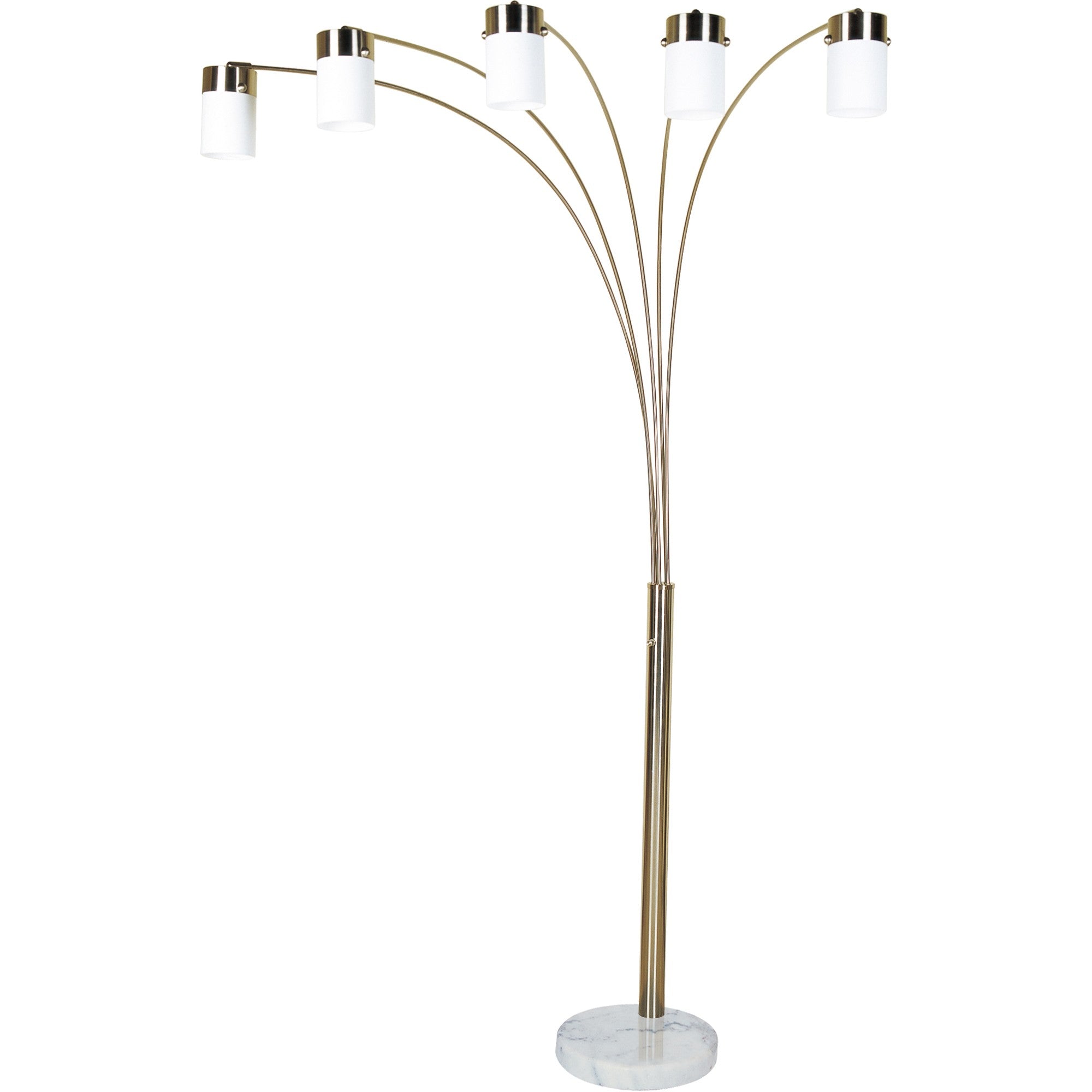 Five Light Gold Metal Floor Lamp