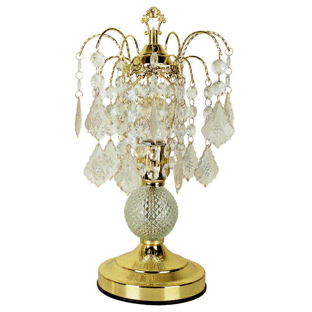 Vintage Gold Glass Chandelier Table Lamp - 99fab 