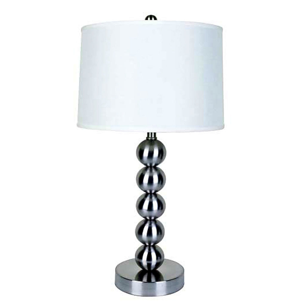 Silver Bauble Table Lamp with White Shade - 99fab 