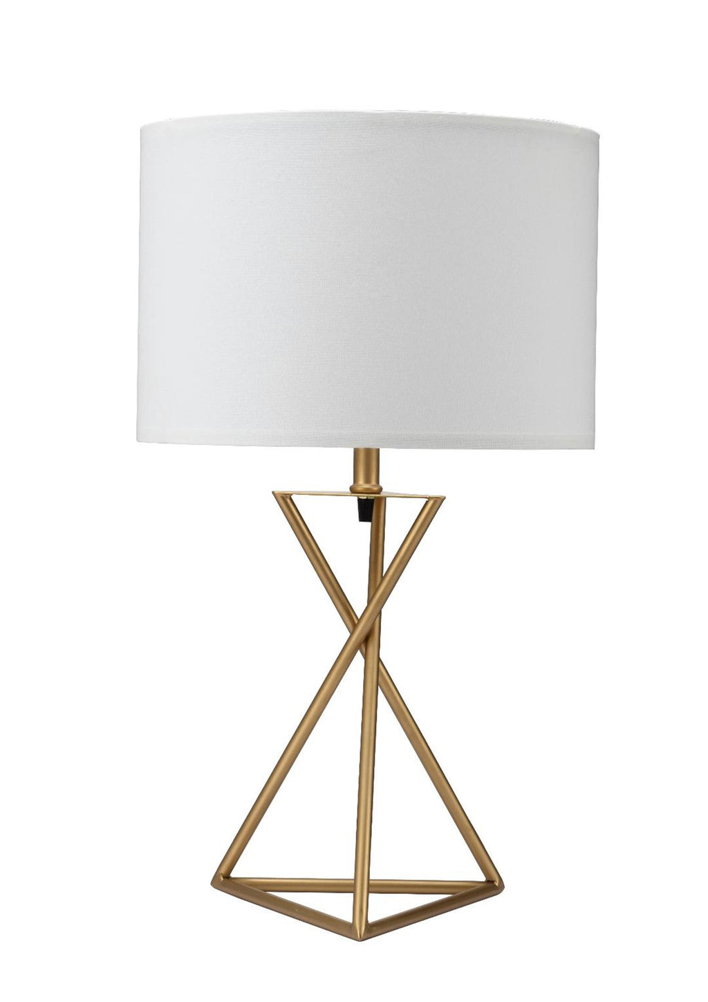 Contemporary Gold Geo Table Lamp with White Shade - 99fab 