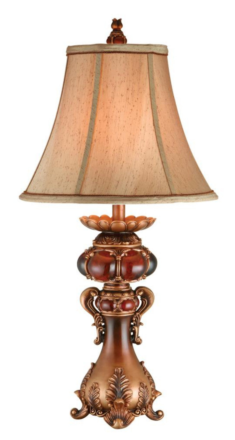 Antique Inspired Table Lamp with Linen Lamp Shade - 99fab 