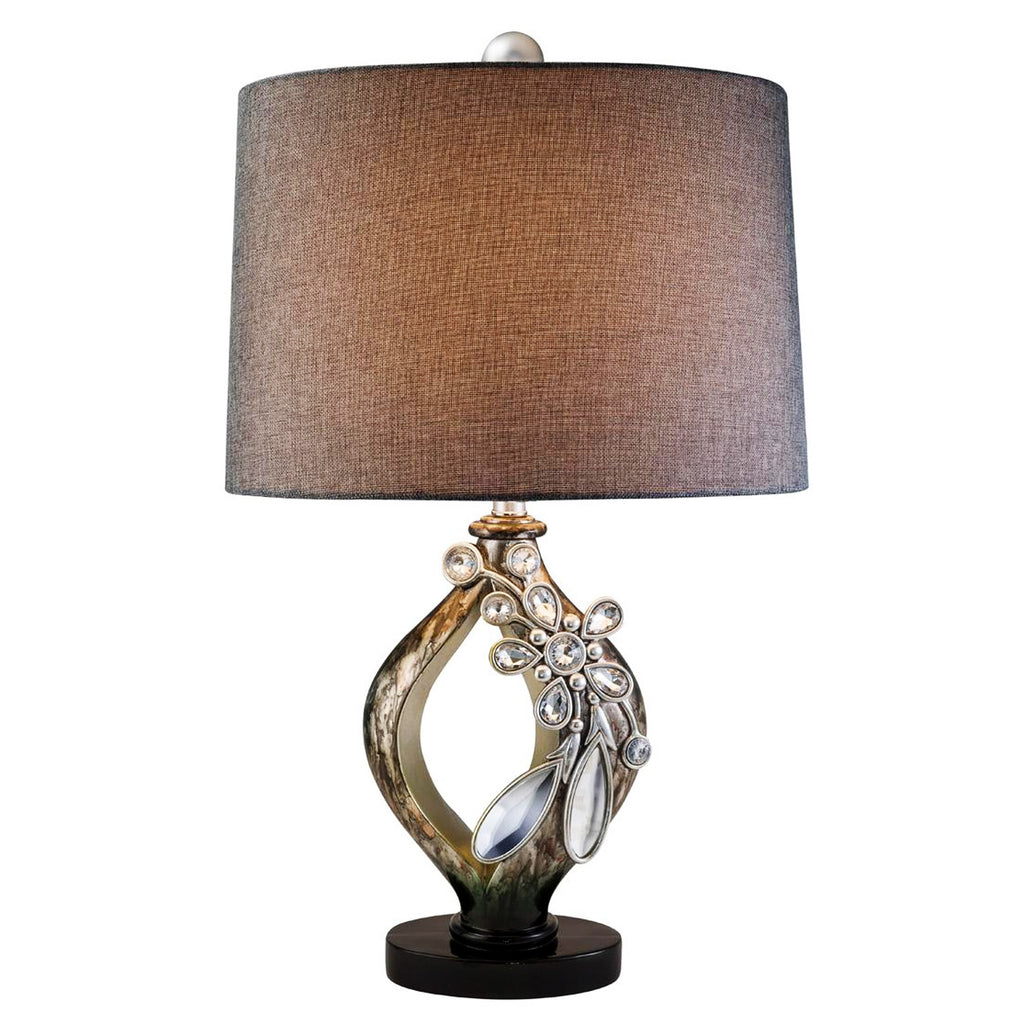 Brown and Gold Faux Crystal Glam Accent Table Lamp - 99fab 