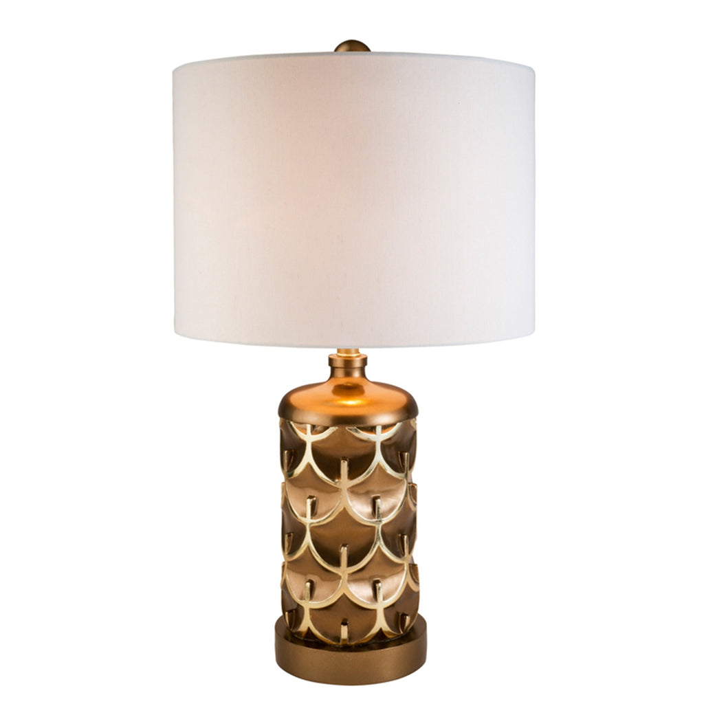 Magestic Brown and Gold Geo Table Lamp - 99fab 