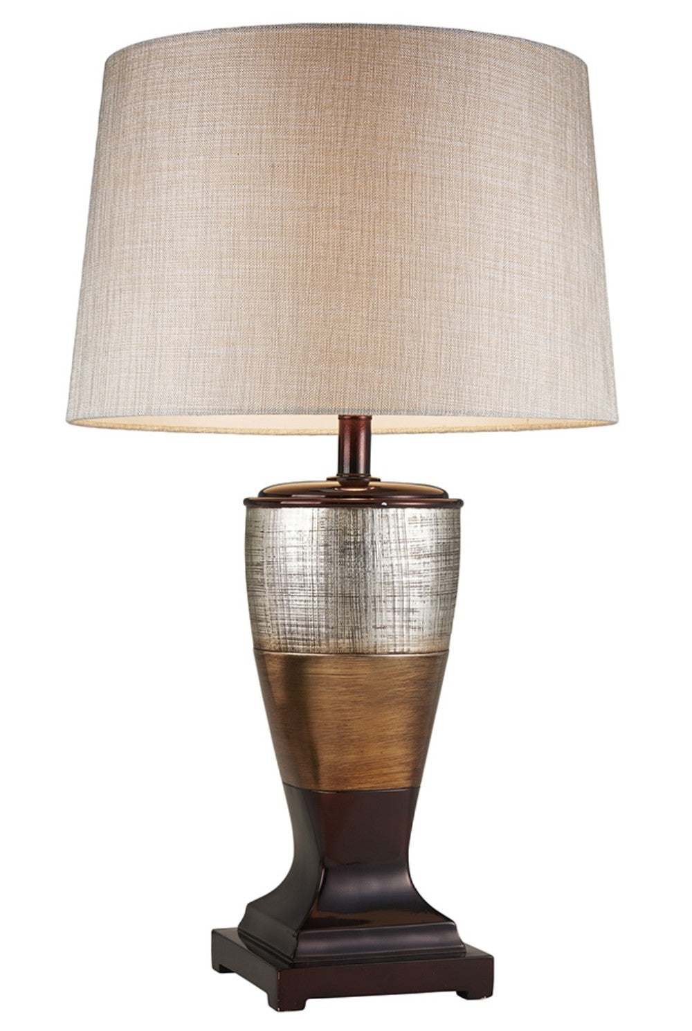 Exotic Brown and Gold Wide Stripe Table Lamp - 99fab 