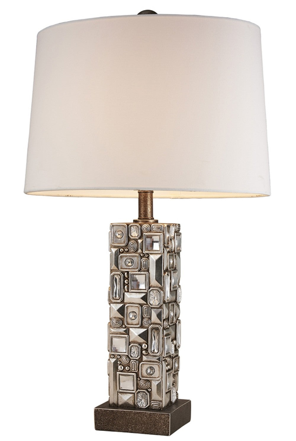 Silver Table Lamp with Abstract Mirror Design - 99fab 