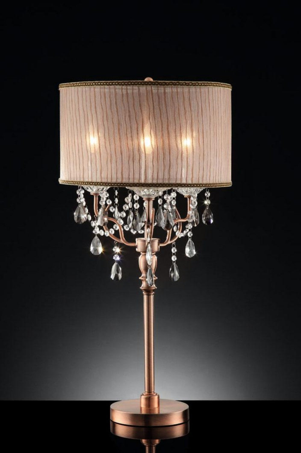 Silver and Pink Faux Crystal Accednt Table Lamp - 99fab 