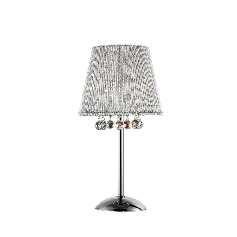 Dreamy Silver Table Lamp with Crystal Accents - 99fab 