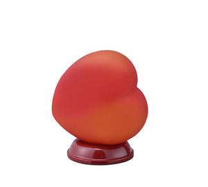 8" Red Ceramic Bedside Table Lamp With Red Shade