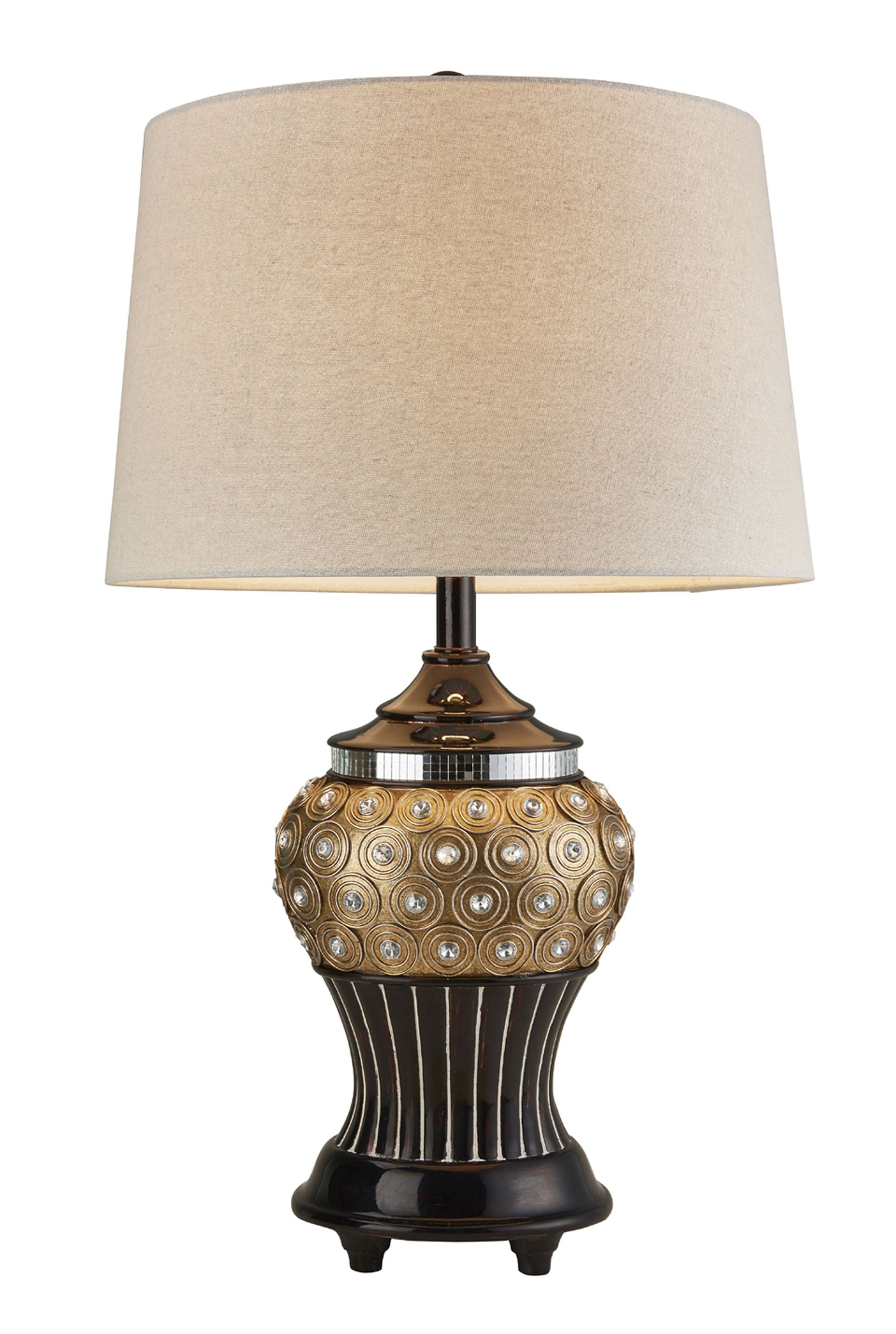 Glitzy Gold Bejeweled Table Lamp