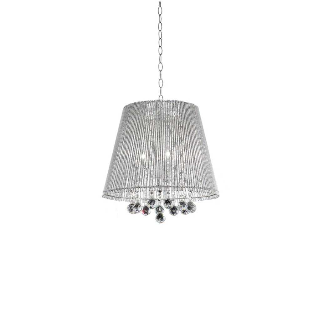 Dreamy Silver Ceiling Lamp with Crystal Accents - 99fab 