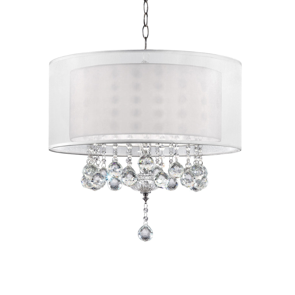 Chic Silver Ceiling Lamp with Crystal Accents and Silver Shade - 99fab 