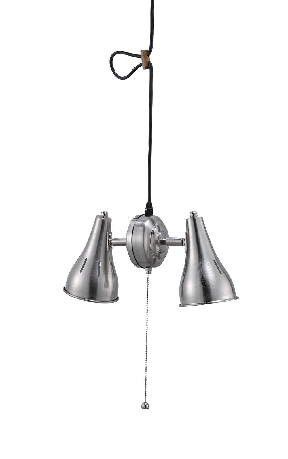 Two Light Industrial Silver Hanging Light - 99fab 