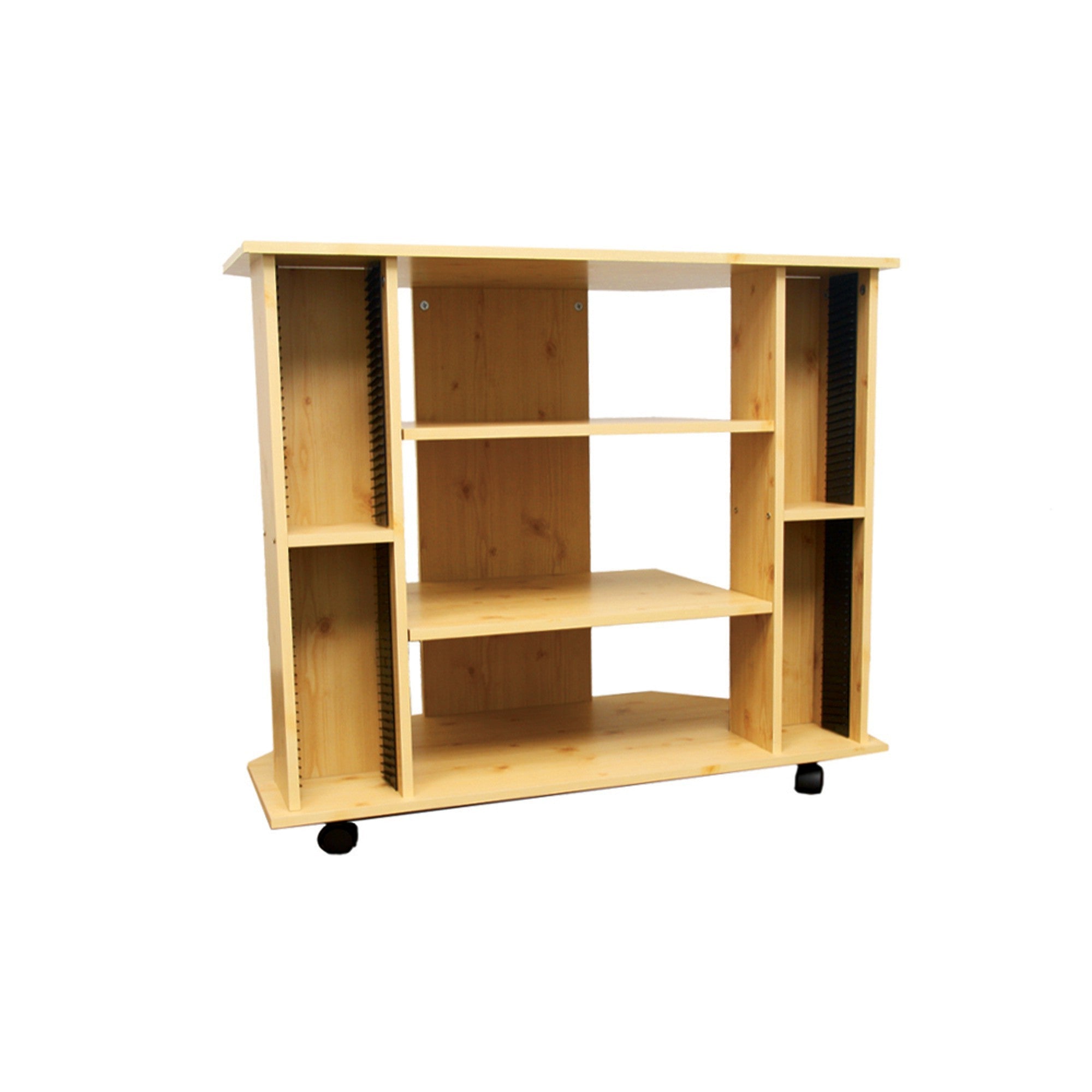 35" Wood Brown Open Shelving TV Stand