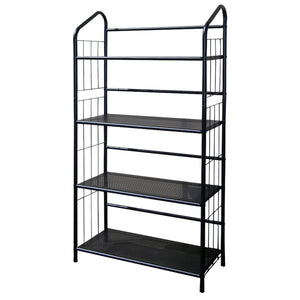 Black Four Shelf Metal Standing Book Shelf