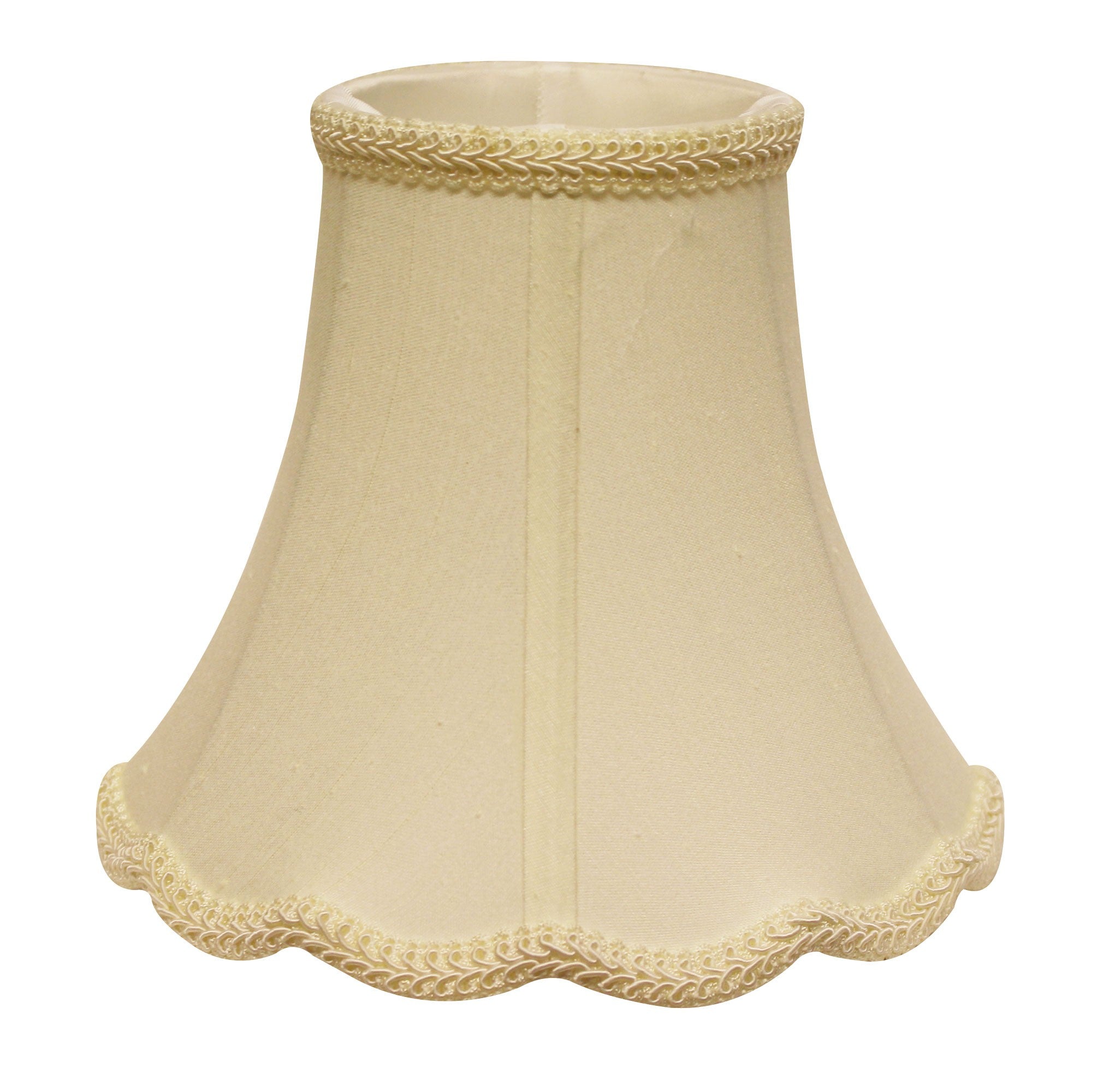 14" Ivory Slanted Scallop Bell Monay Shantung Lampshade