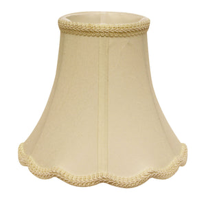 18" Ivory Slanted Scallop Bell Monay Shantung Lampshade