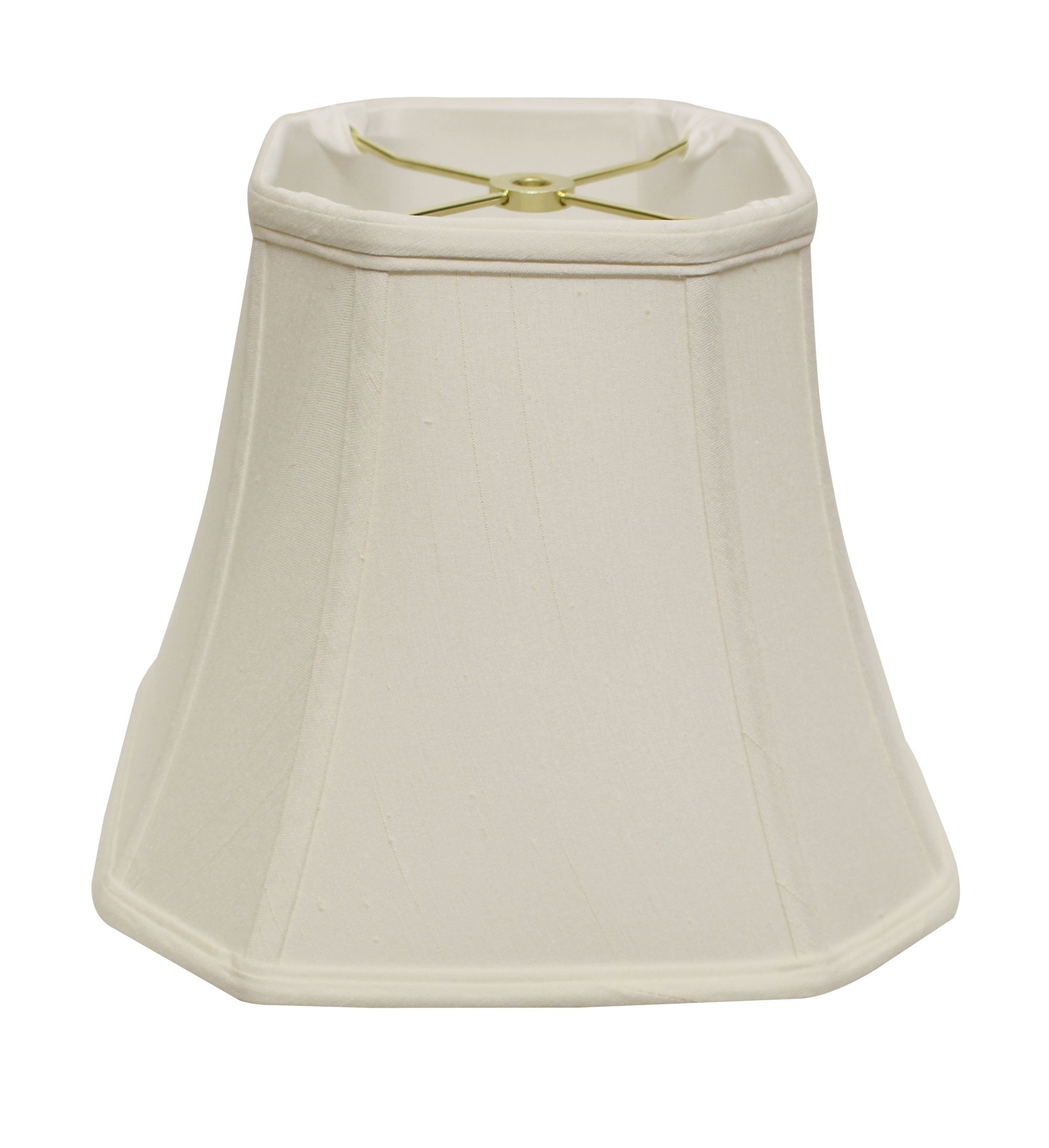 15" White Slanted Square Bell Monay Shantung Lampshade