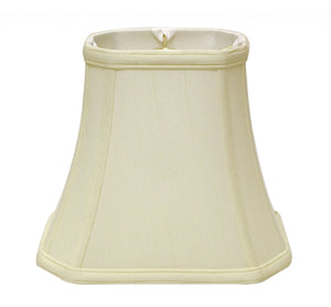 10" Ivory Slanted Rectangle Bell Monay Shantung Lampshade