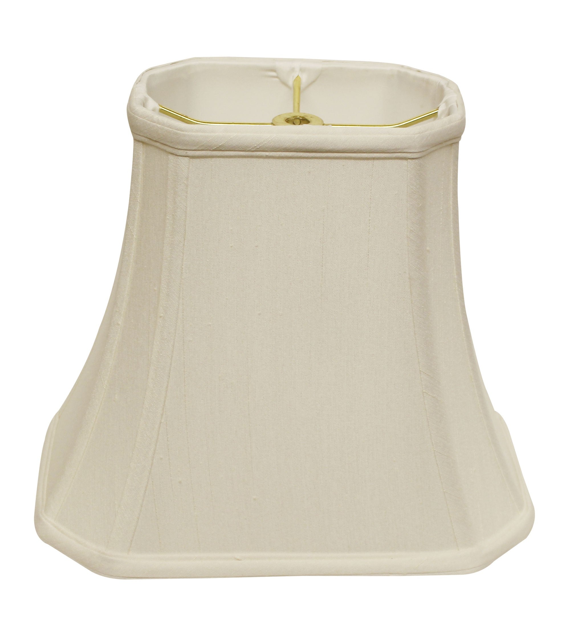 12" White Slanted Rectange Bell Monay Shantung Lampshade