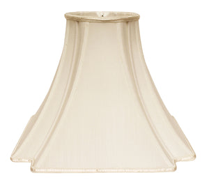 16" Ivory Slanted Notch Square Shantung Lampshade