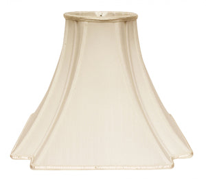 18" Ivory Slanted Notch Square Shantung Lampshade