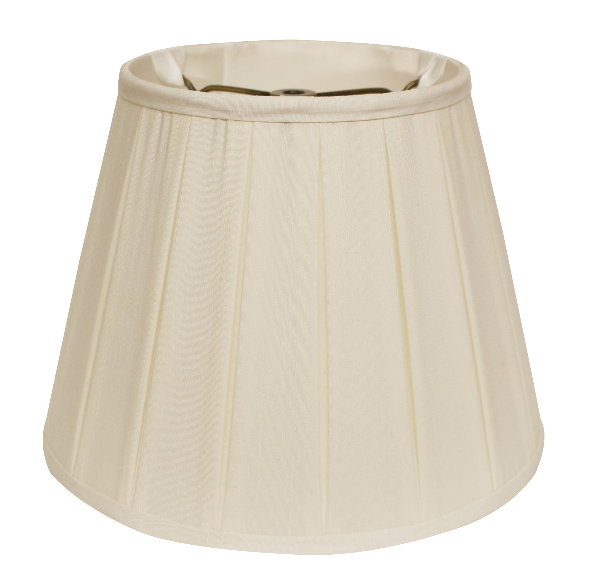 11" Ivory Slanted Crimped Box Shantung Lampshade