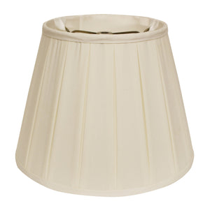 16" Ivory Slanted Crimped Box Shantung Lampshade