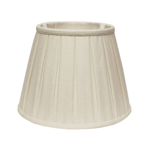 14" White Slanted Paperback Linen Lampshade with Box Pleat