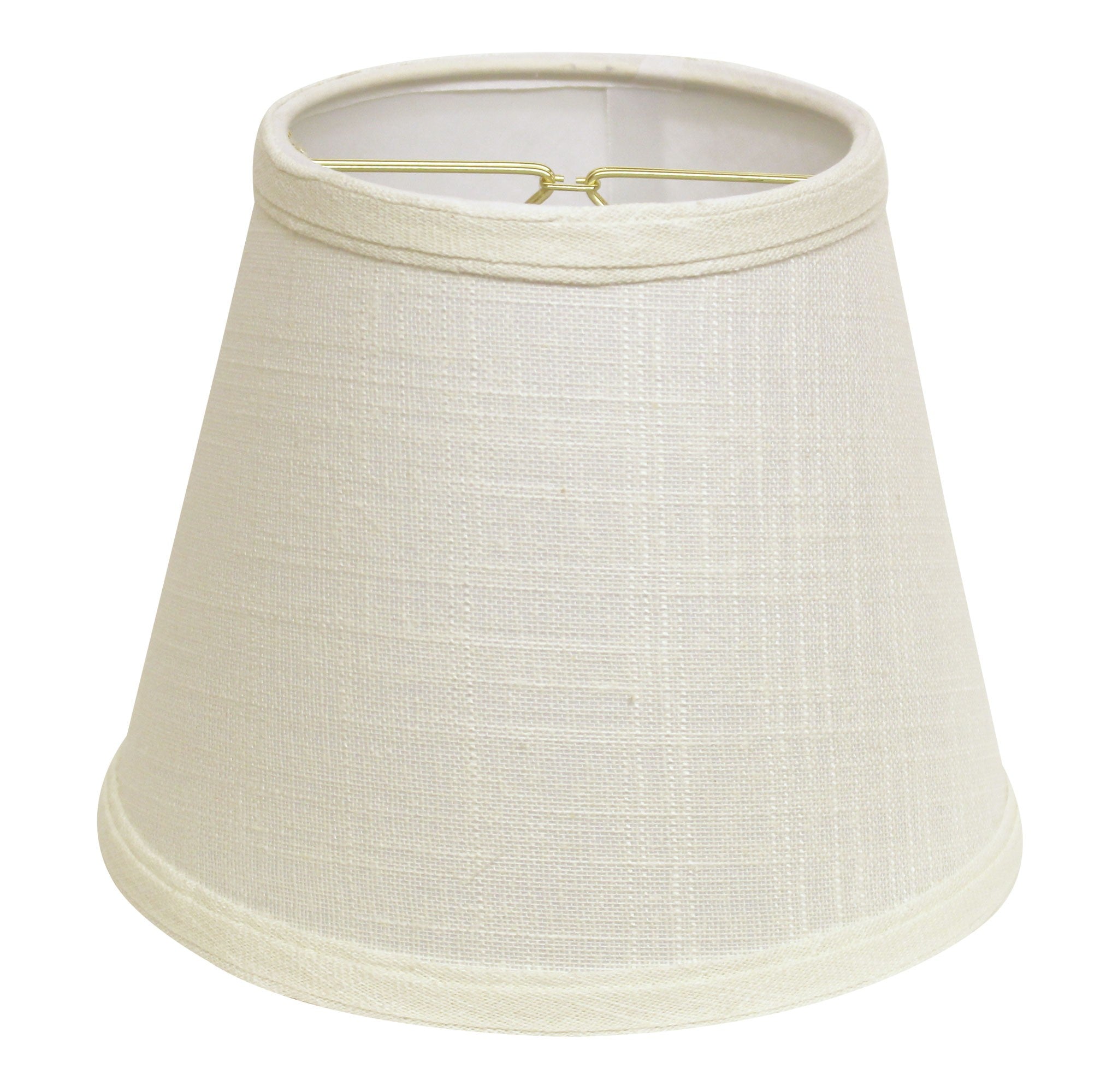 8" White Empire Hardback Slanted Linen Lampshade