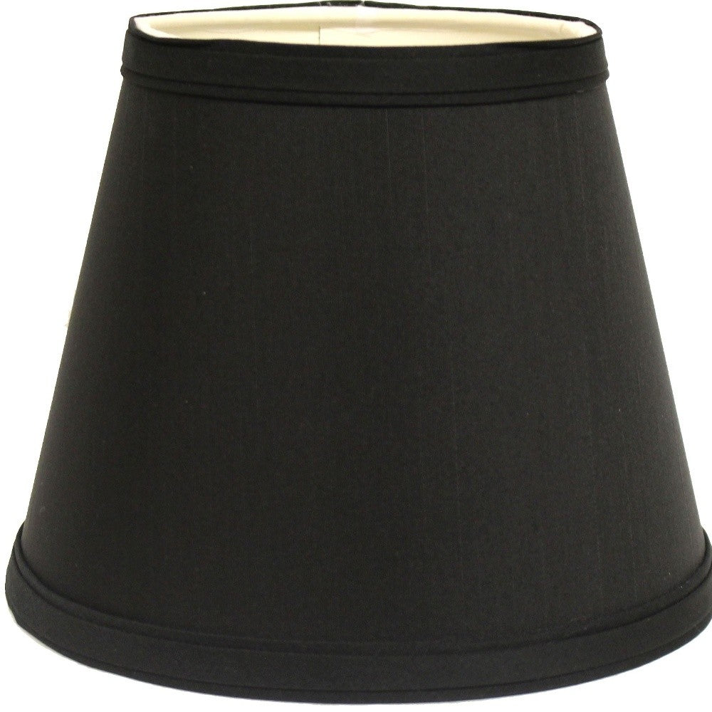 12" Black with White  Empire Hardback Slanted Shantung Lampshade