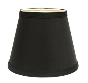 12" Black with White Hardback Empire Slanted Slanted Shantung Lampshade