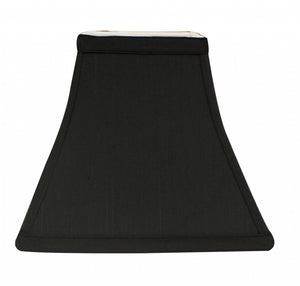 14" Black with White Lining Square Bell Shantung Lampshade