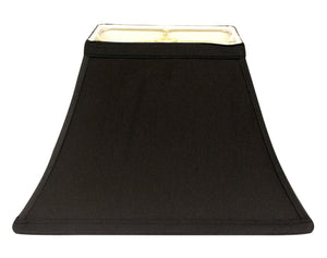 16" Black with White Lining Rectangle Bell Shantung Lampshade