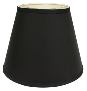 14" Black with White  Empire Deep Slanted Shantung Lampshade