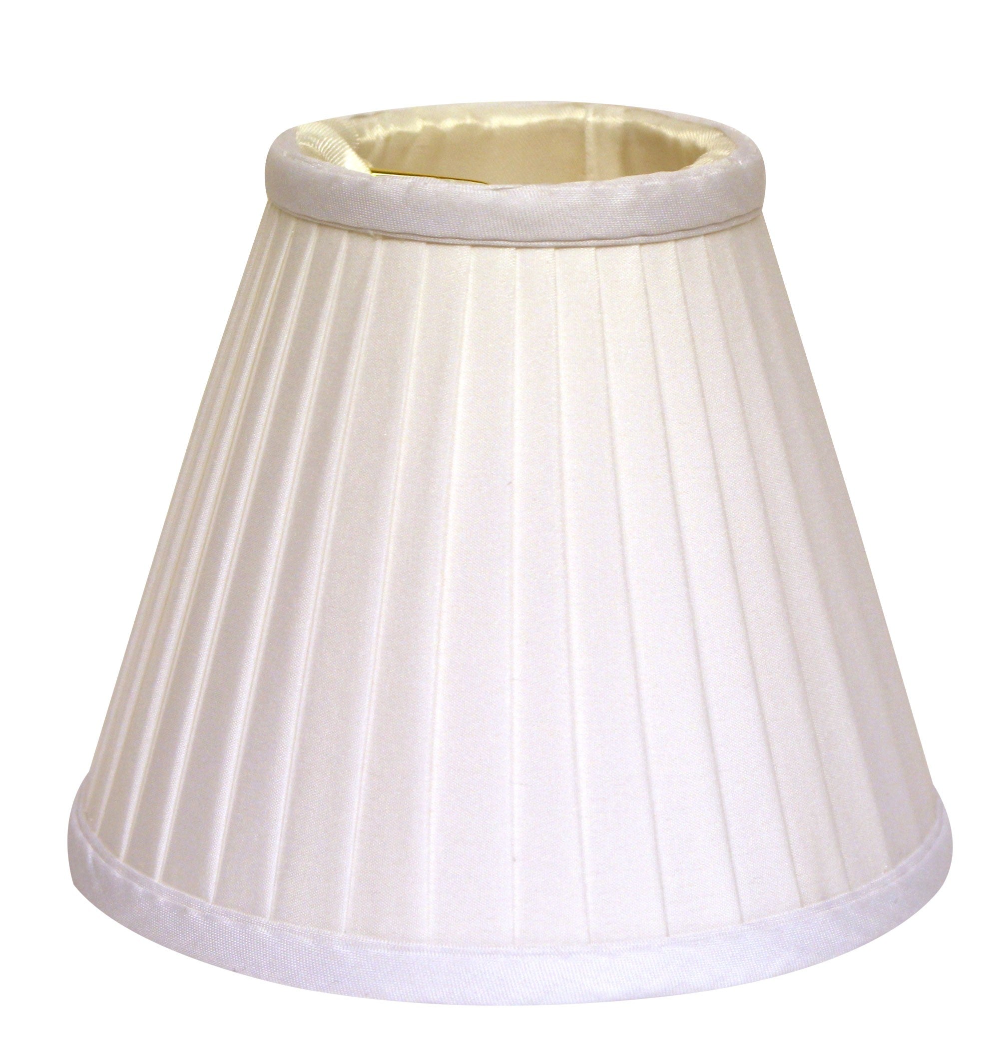 5" White Set of 6 Slanted Pleat Chandelier Silk Lampshades