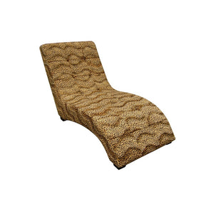 52" Leopard Print Faux Suede Curved Chaise Lounge Accent Chair