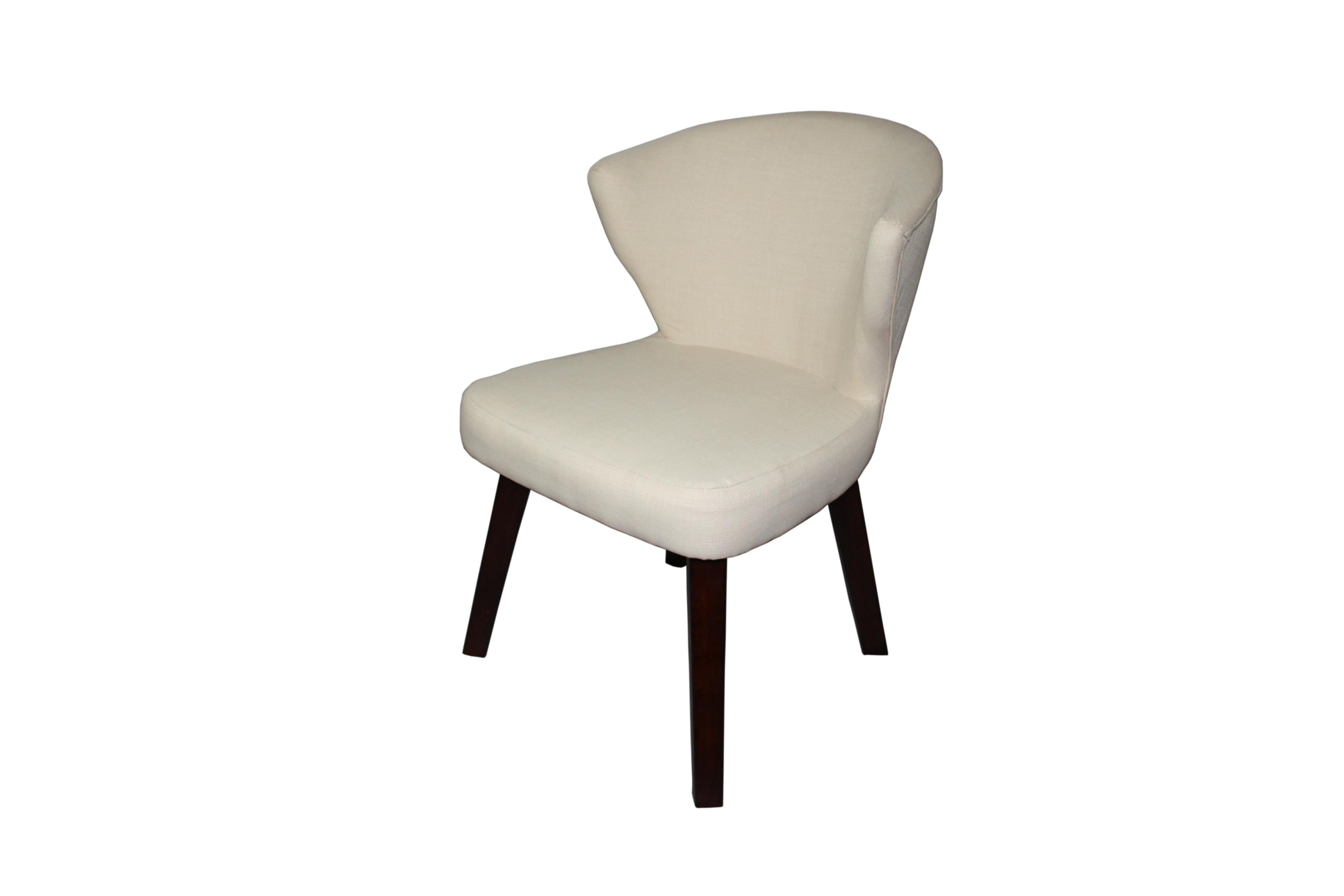 31" Cream and Black Wooden Curve Back Dining or Accent Chair