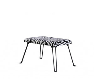 24" Faux Zebra Microfiber Folding Bench