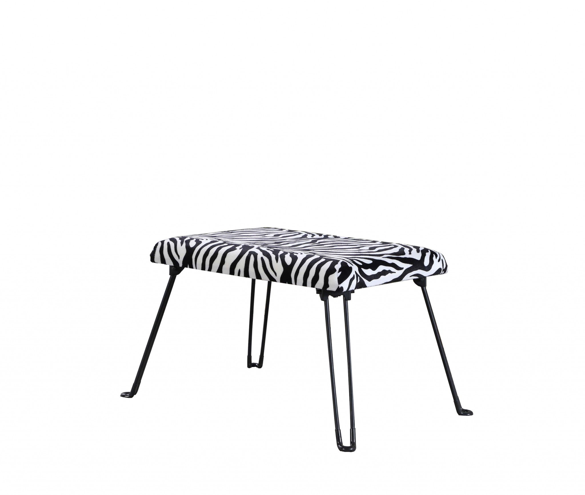 24" Faux Zebra Microfiber Folding Bench