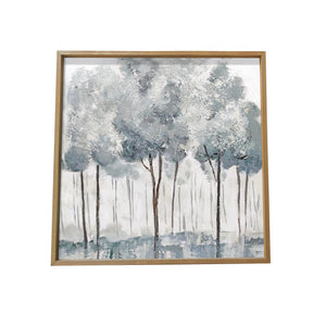 Modern All Over Blue Gray Forrest Canvas Wall Art