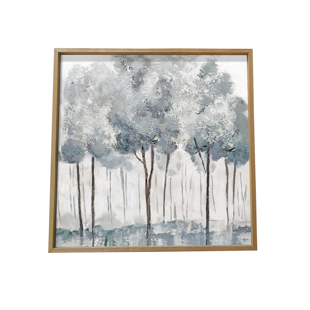 Modern All Over Blue Gray Forrest Canvas Wall Art - 99fab 