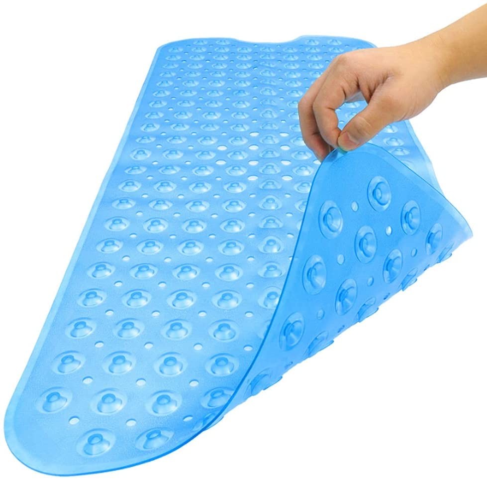 Clear Blue Oval Non Slip Bath Mat - 99fab 