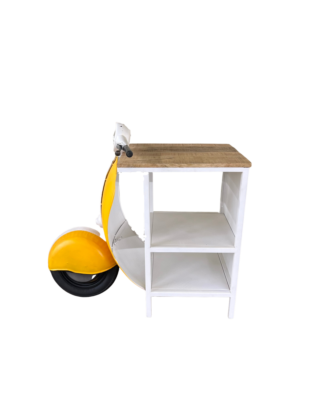 Yellow Wood And Metal Mini Scooter End or Side Table - 99fab 