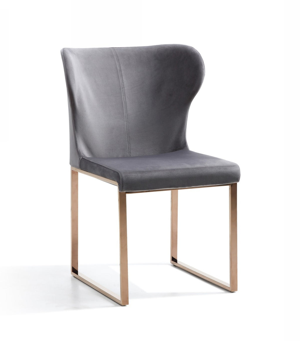 Gray Rosegold Velvet Dining Chair - 99fab 