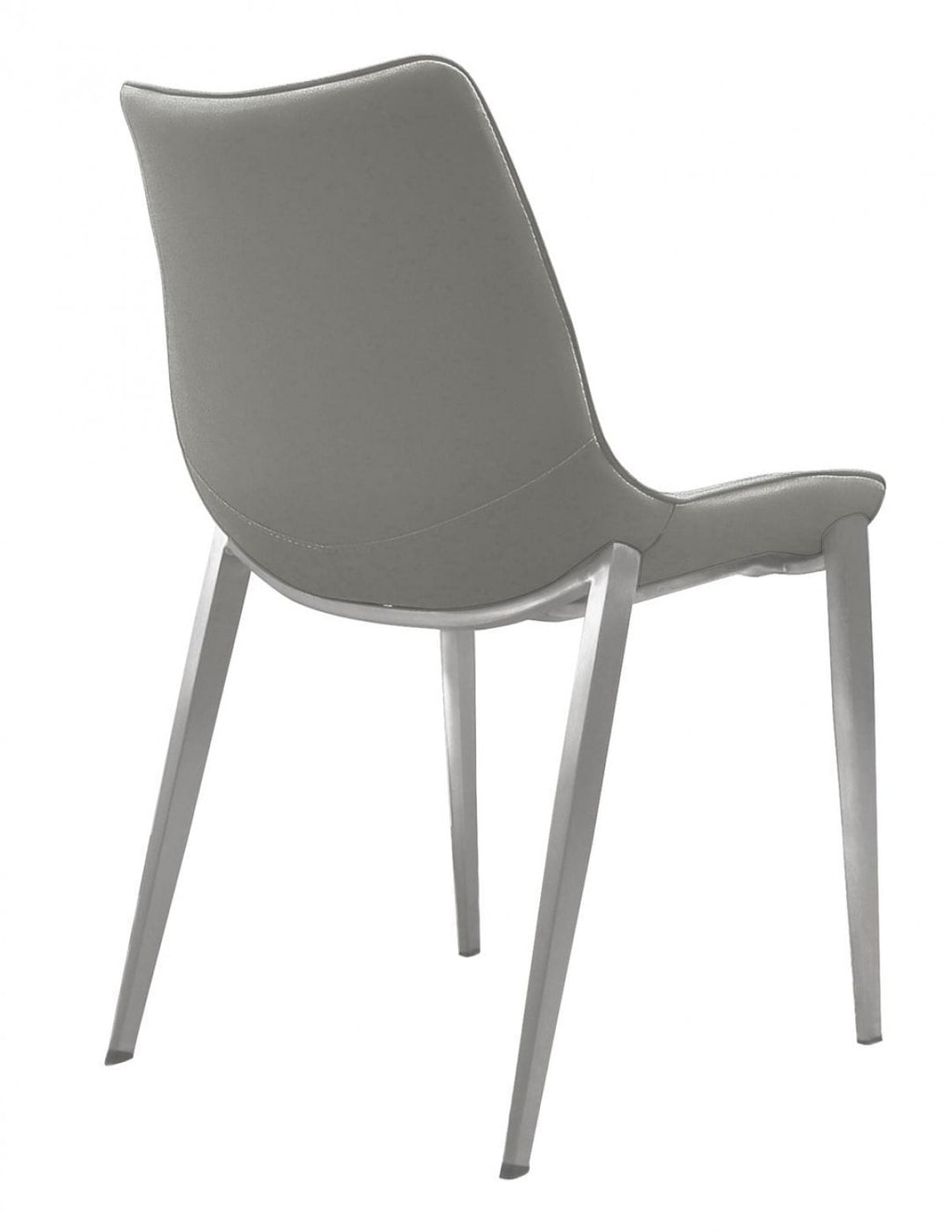 Set of Two Gray Faux Leather Modern Dining Chairs - 99fab 