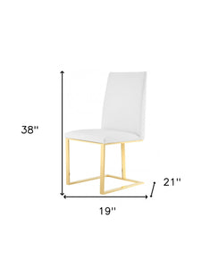 White Gold Contemporary Dining Chair